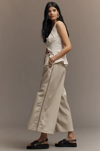 By Anthropologie Pleated Embroidered Trousers