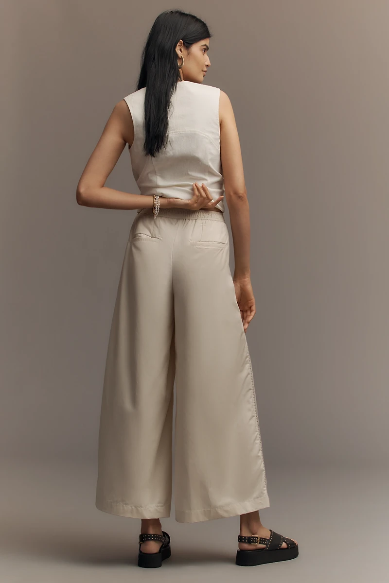 By Anthropologie Pleated Embroidered Trousers
