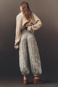 By Anthropologie Deco Metallic Balloon Pants