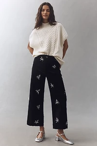 The Colette 3D Bouquets Crop Pants by Maeve
