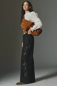 The Brooklin Embroidered Track Pants by Maeve
