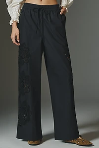 The Brooklin Embroidered Track Pants by Maeve