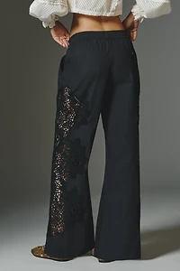 The Brooklin Embroidered Track Pants by Maeve