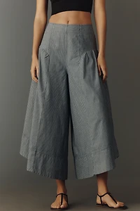 By Anthropologie Cotton Basque Waist Pants