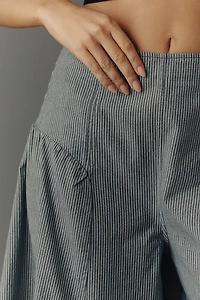 By Anthropologie Cotton Basque Waist Pants