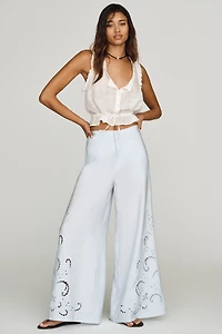 By Anthropologie Cutwork Palazzo Pants