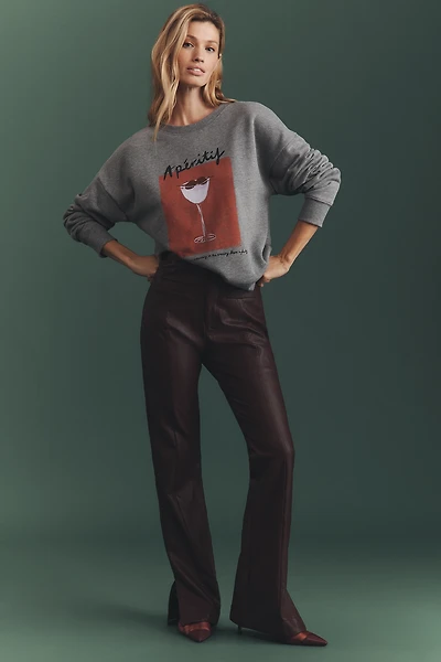 Siempre Faux-Leather High-Rise Flare Pant