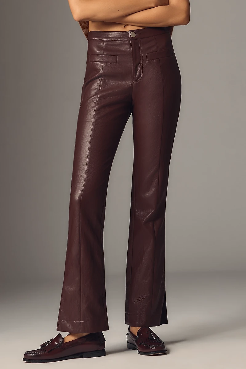 Siempre Faux-Leather High-Rise Flare Pant