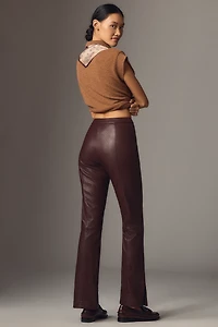 Siempre Faux-Leather High-Rise Flare Pant
