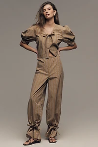 The Tiny Big Sister Striped Ankle-Tie Trousers