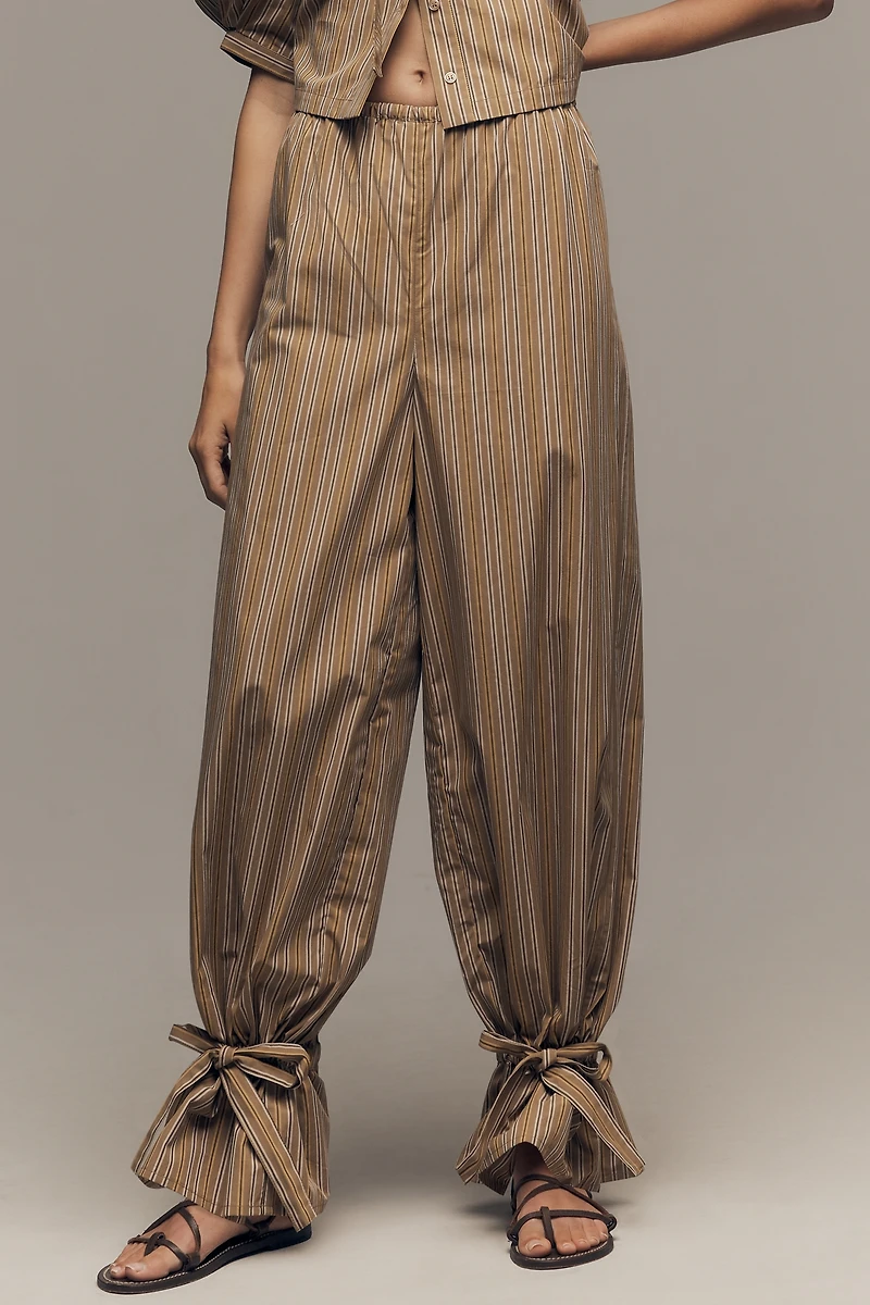 The Tiny Big Sister Striped Ankle-Tie Trousers