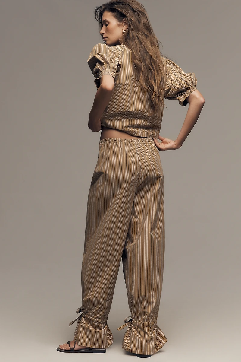 The Tiny Big Sister Striped Ankle-Tie Trousers