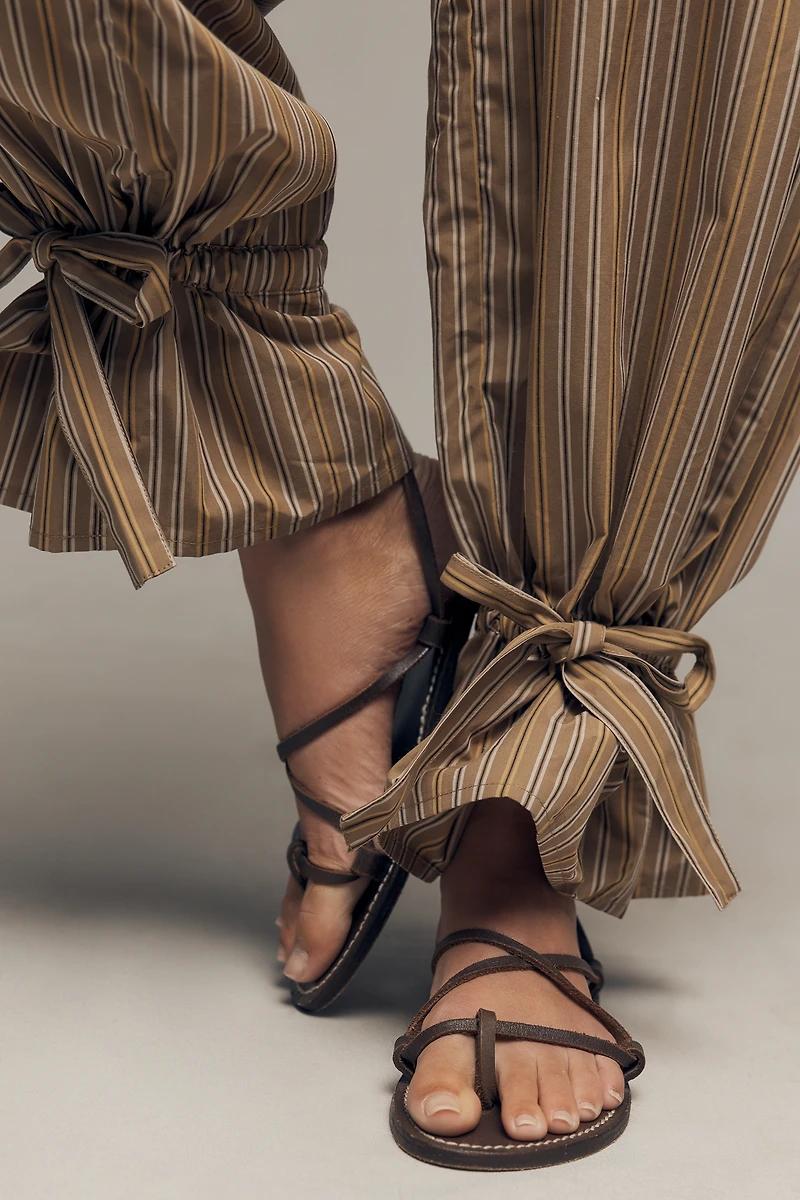 The Tiny Big Sister Striped Ankle-Tie Trousers