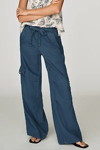 Pilcro Cotton Linen Beach Cargo Pants