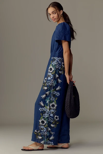 The Somerset Linen Printed Jumpsuit