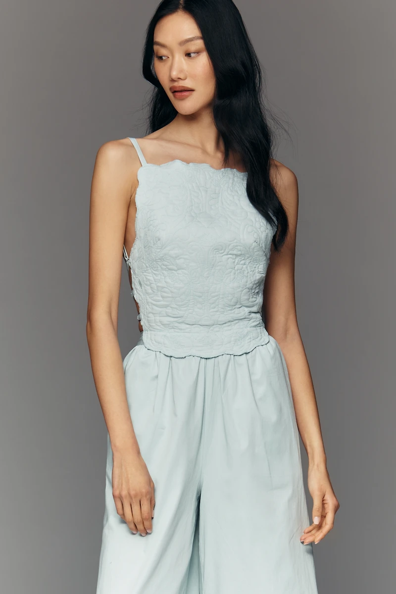 Maeve 100% Cotton Quilted Apron Jumpsuit