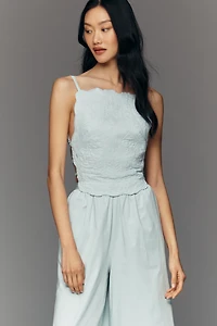 Maeve 100% Cotton Quilted Apron Jumpsuit