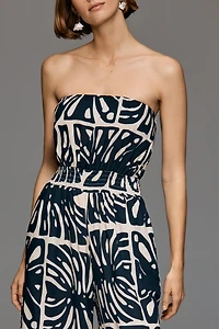 Cacay Printed Strapless Wide-Leg Jumpsuit