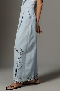 By Anthropologie Eyelet Washed Overalls