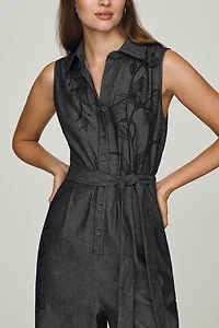 Ranna Gill Denim Wide-Leg Jumpsuit