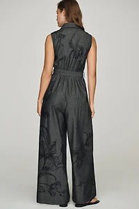 Ranna Gill Denim Wide-Leg Jumpsuit
