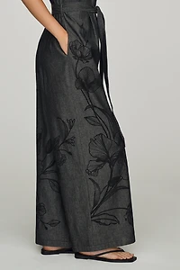 Ranna Gill Denim Wide-Leg Jumpsuit