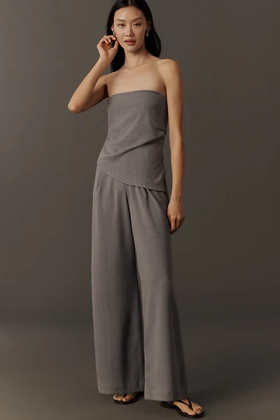 Self Contrast Strapless Jumpsuit