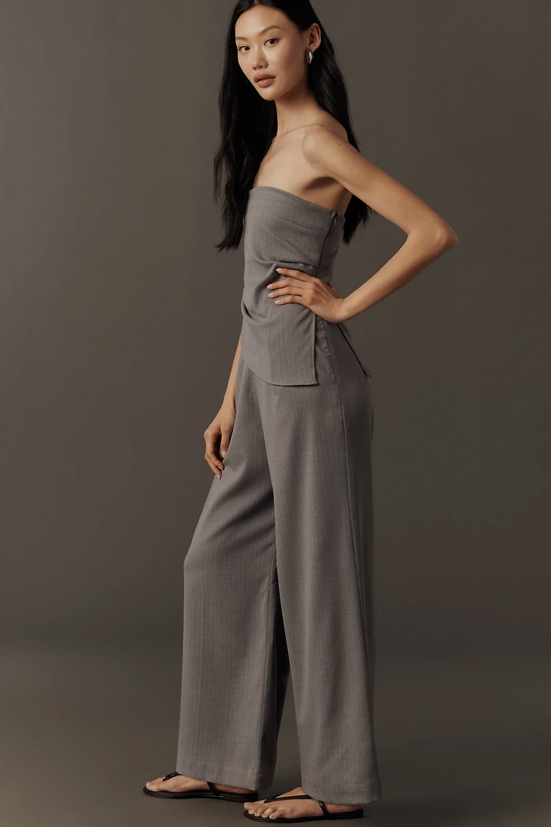 Self Contrast Strapless Jumpsuit