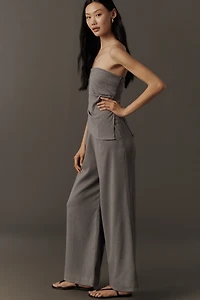 Self Contrast Strapless Jumpsuit