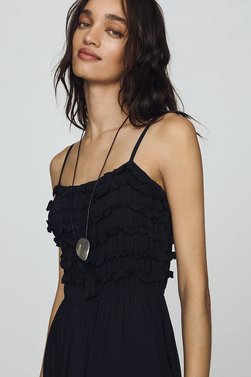 By Anthropologie Pintuck Smocked Jumpsuit