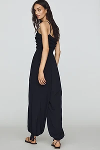 By Anthropologie Pintuck Smocked Jumpsuit