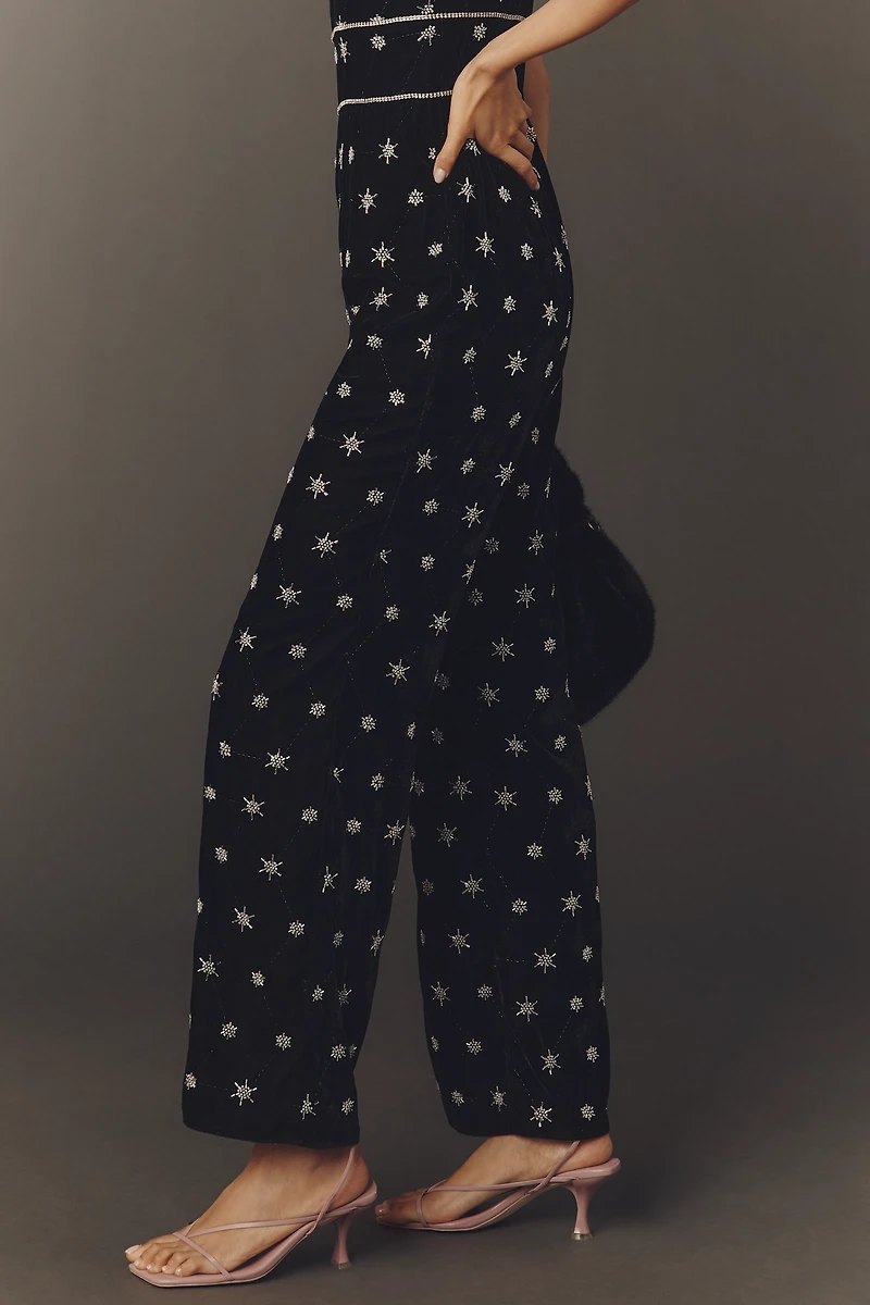 Saylor Lyra Velvet Halter Jumpsuit