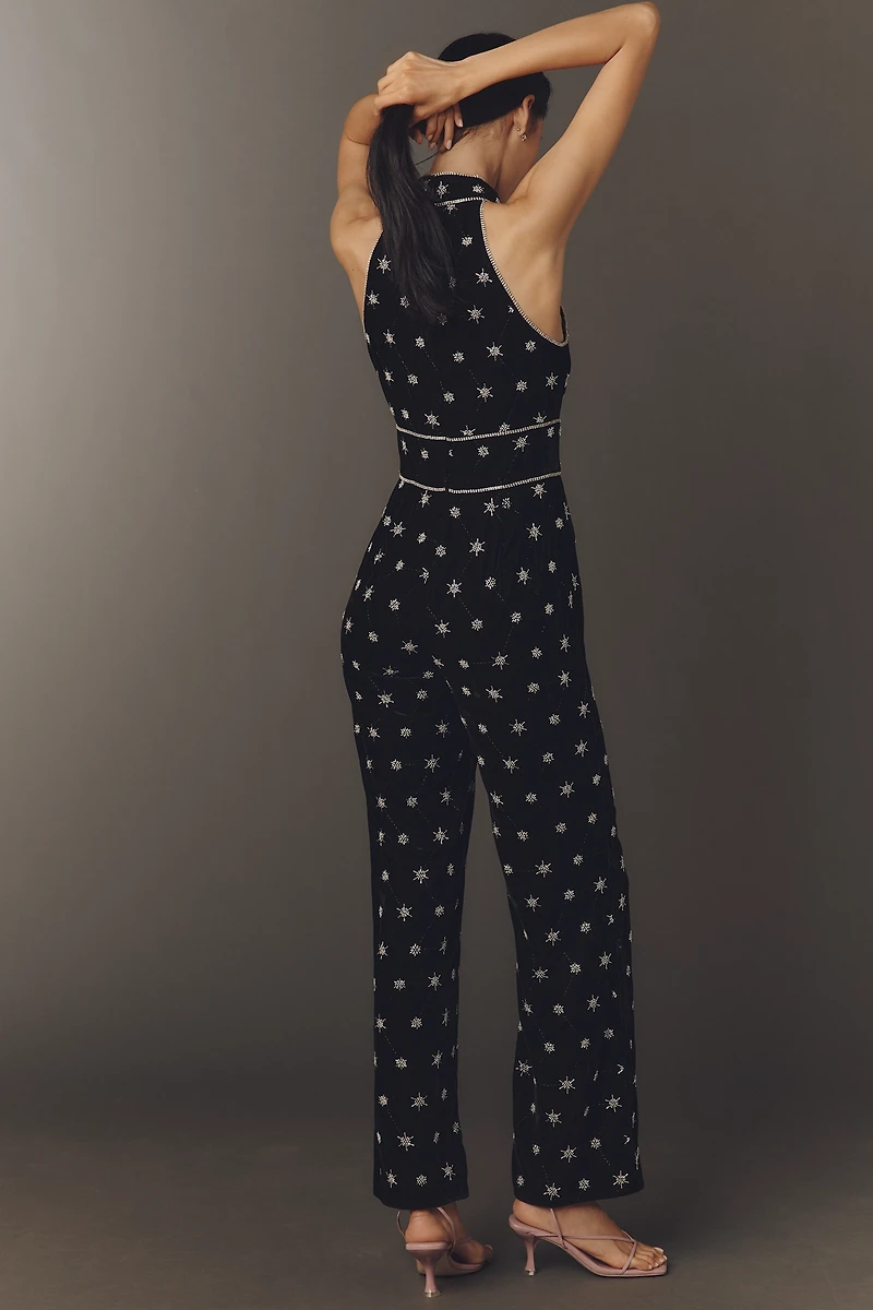 Saylor Lyra Velvet Halter Jumpsuit