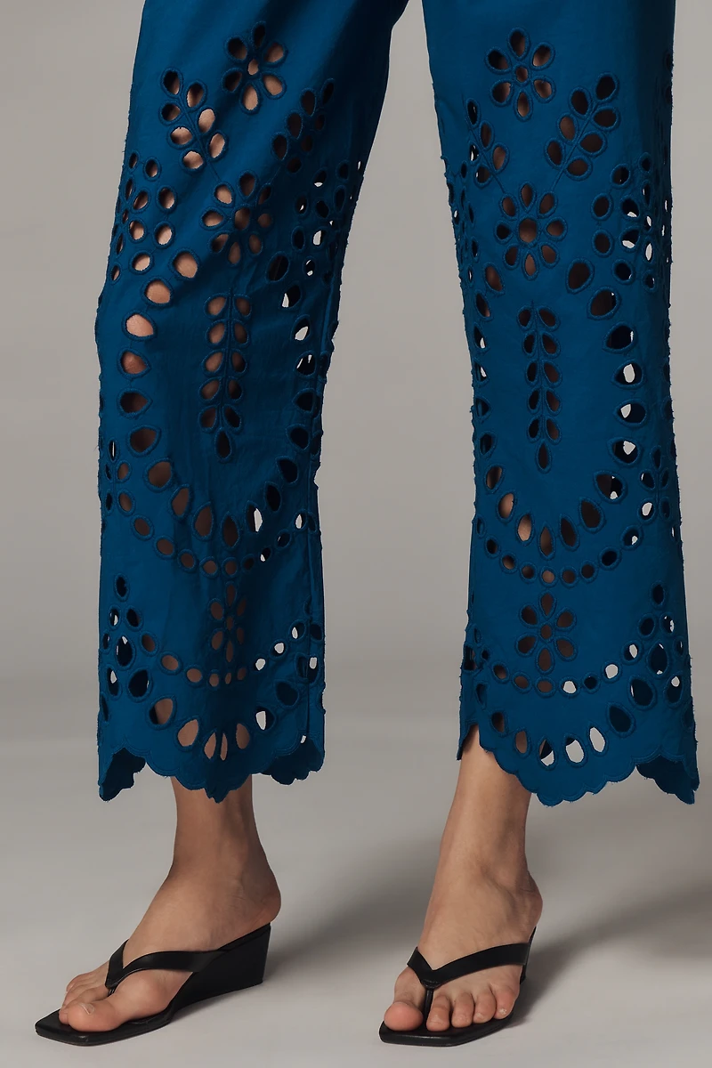 Saylor Oriella Strapless Eyelet Jumpsuit