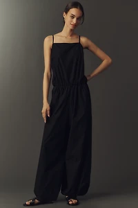 By Anthropologie Cotton Bubble-Hem Twofer Jumpsuit