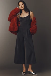 By Anthropologie Satin Wide-Leg Jumpsuit