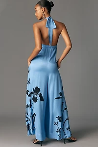 By Anthropologie Waistless Tie-Neck Jumpsuit