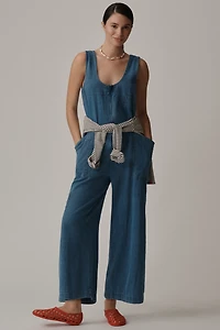 Pilcro Zip-Front Wide-Leg Overalls