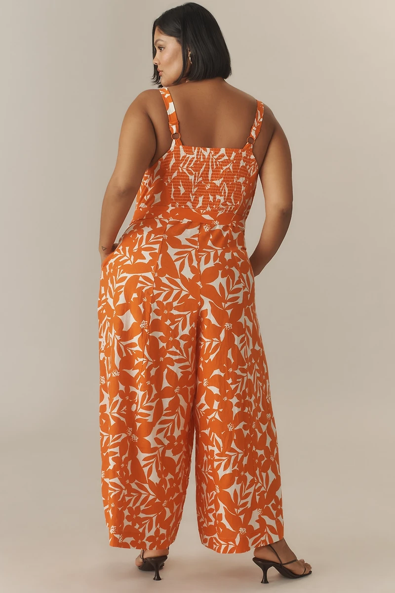 Universal Standard Plus Promenade Linen Blend Wide-Leg Jumpsuit