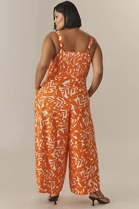 Universal Standard Plus Promenade Linen Blend Wide-Leg Jumpsuit