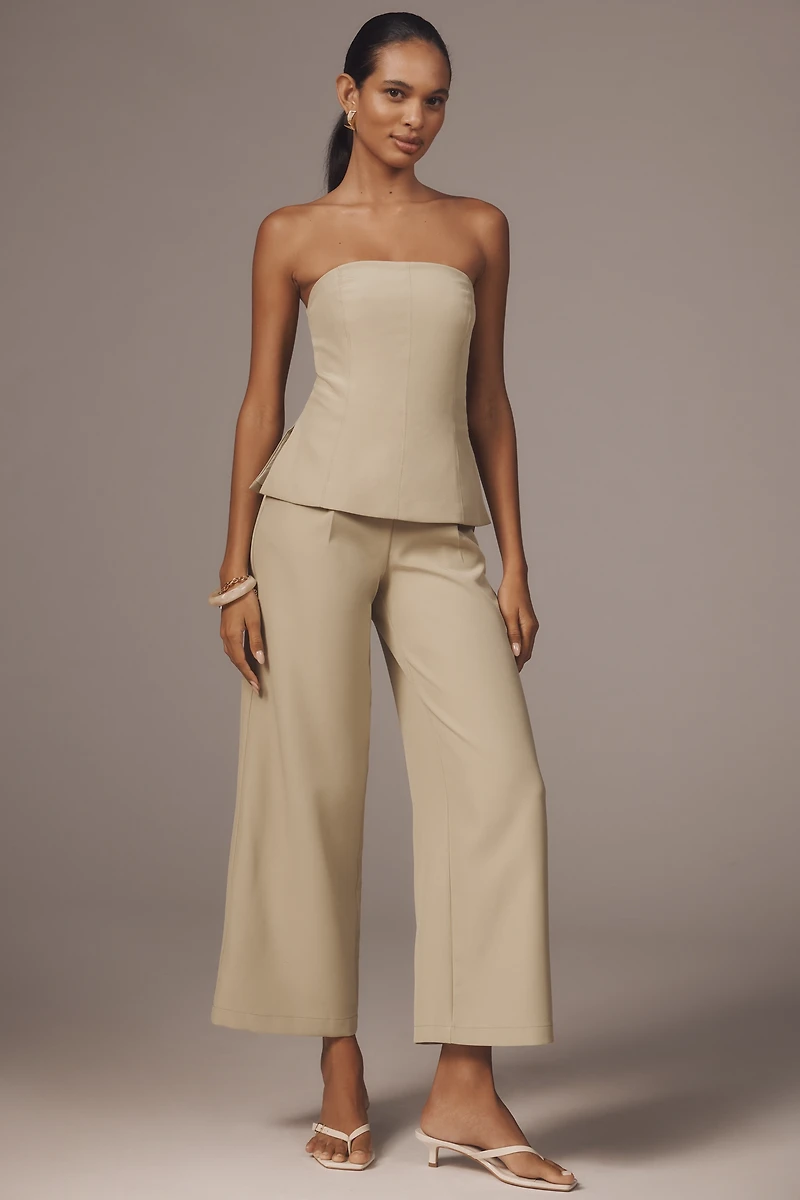 Rare London Petite Strapless Tailored Jumpsuit