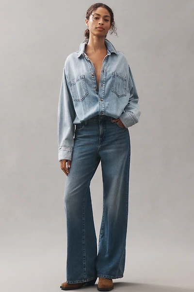 Good American Denim Shirt Jumpsuit