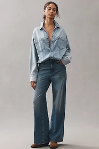 Good American Denim Shirt Jumpsuit