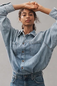 Good American Denim Shirt Jumpsuit