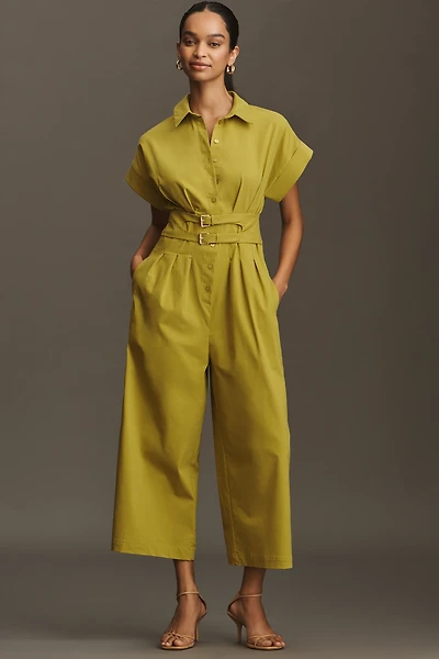 The Tobie Pleated Jumpsuit by Exquise: Double-Buckle Edition