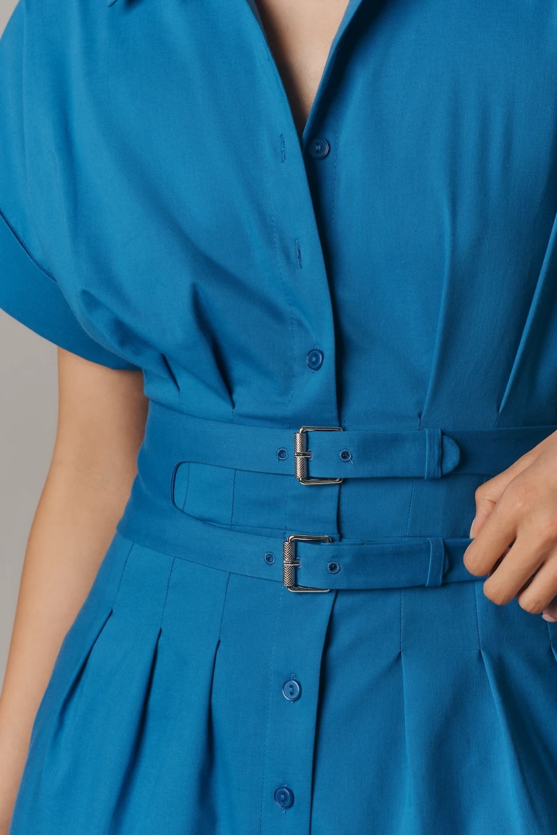 The Tobie Pleated Jumpsuit by Exquise: Double-Buckle Edition
