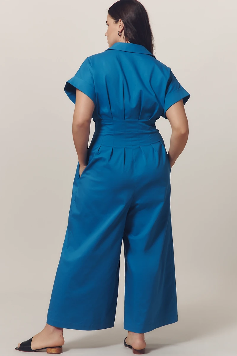 The Tobie Pleated Jumpsuit by Exquise: Double-Buckle Edition