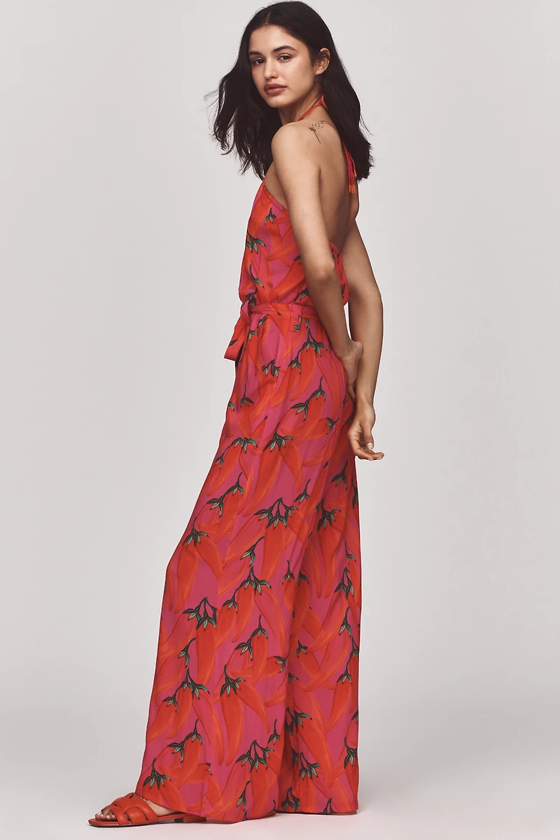 Farm Rio x Anthropologie Halter Jumpsuit