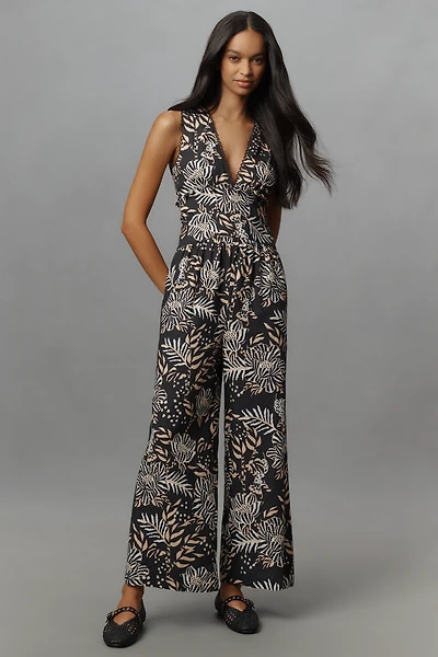 Farm Rio x Anthropologie Printed V-Neck Jumpsuit