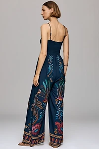 Farm Rio x Anthropologie V Neck Wide Leg Jumpsuit